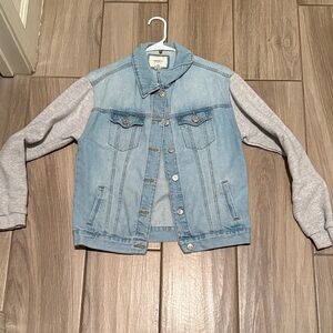 Forever 21 Light Blue Denim Jacket with Gray Sleeves